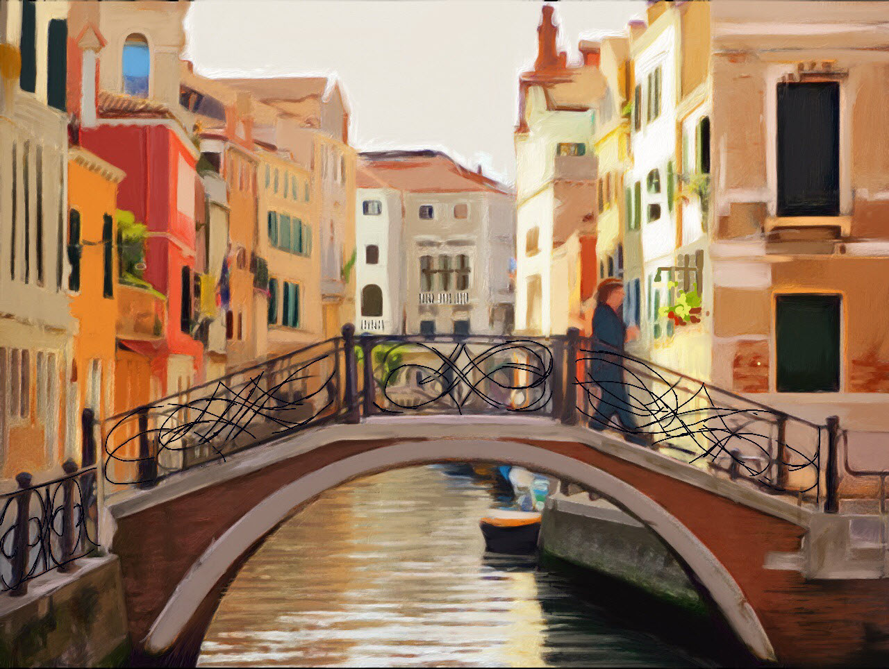 Мост в Венеции вид сверху