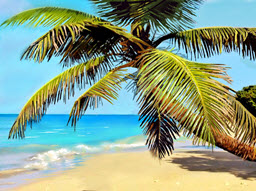 Caribbean Surf and Palm