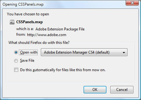 The Download dialog box