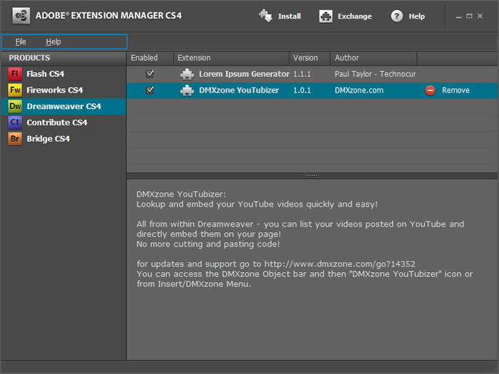 The new extension is now available in the manager.
